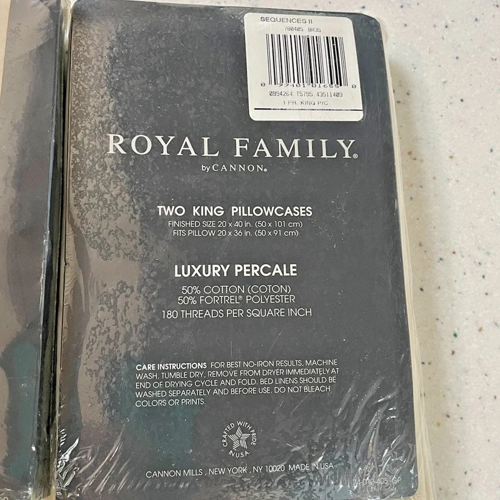 Cannon Royal Family King Flat Sheet & 2 Pillowcases Beige Off-White Luxury Perca